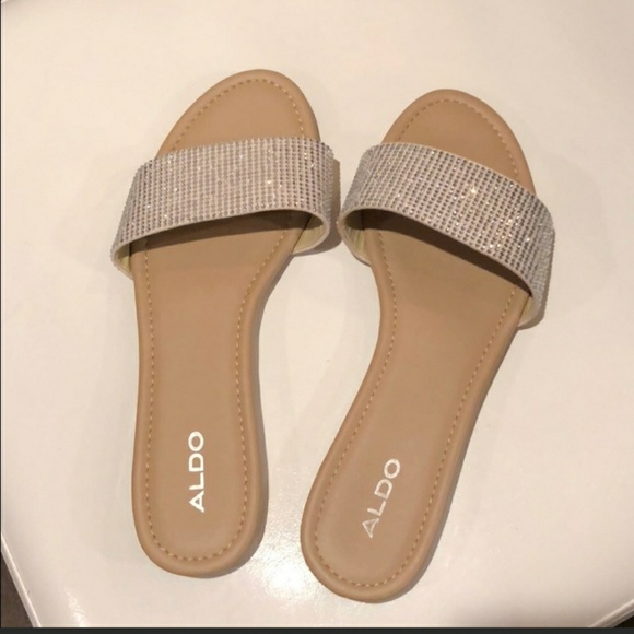 aldo rhinestone slides